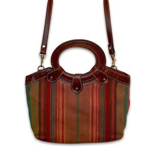 Fossil Canvas and Leather Multicolored Handbag/ Mini bag/ Crossbody/ Tiny Purse